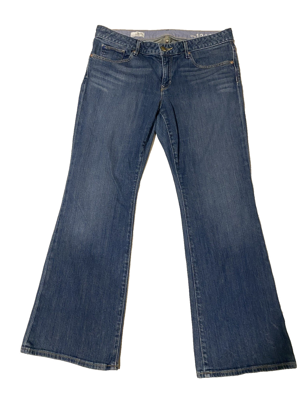 Gap 1969 Curvy Womens Wide Leg Jeans Size 31/12A Dark Wash Western Cowgirl
